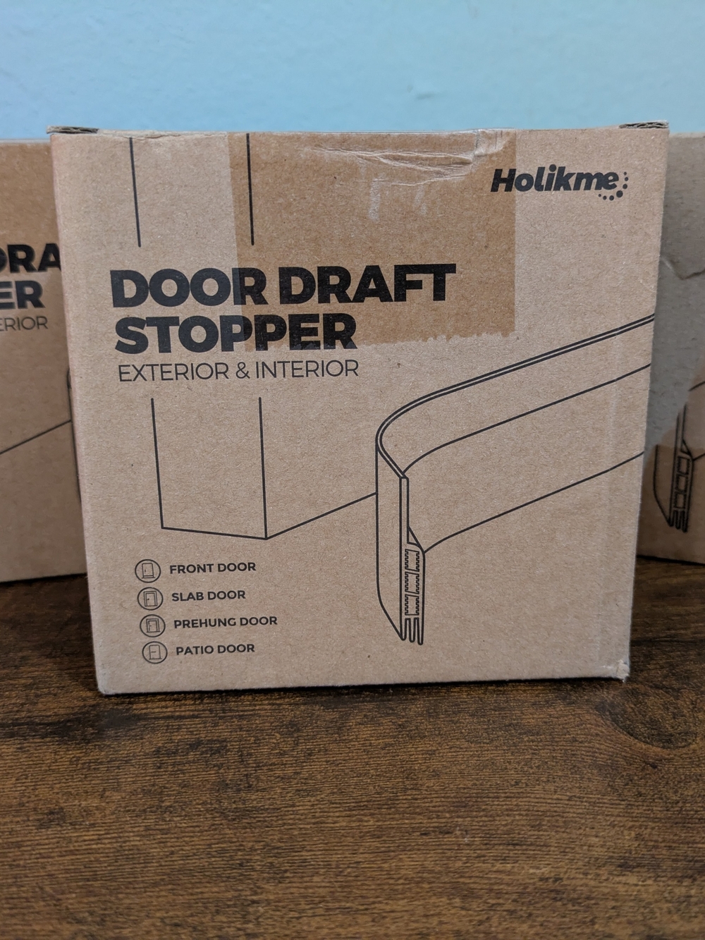 Brown Door Draft Stopper - Exterior & Interior